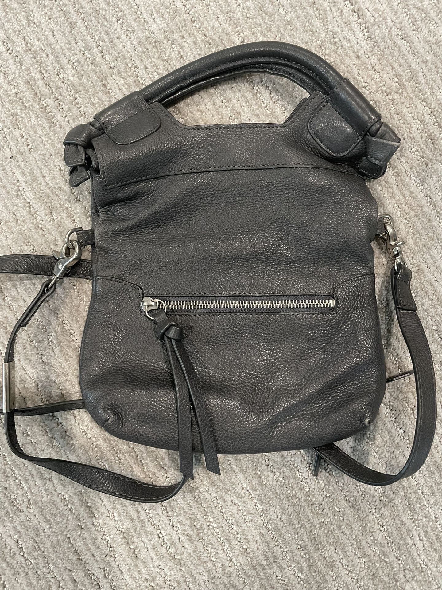 Foley And Corinna Grey Leather Crossbody Messenger Bag