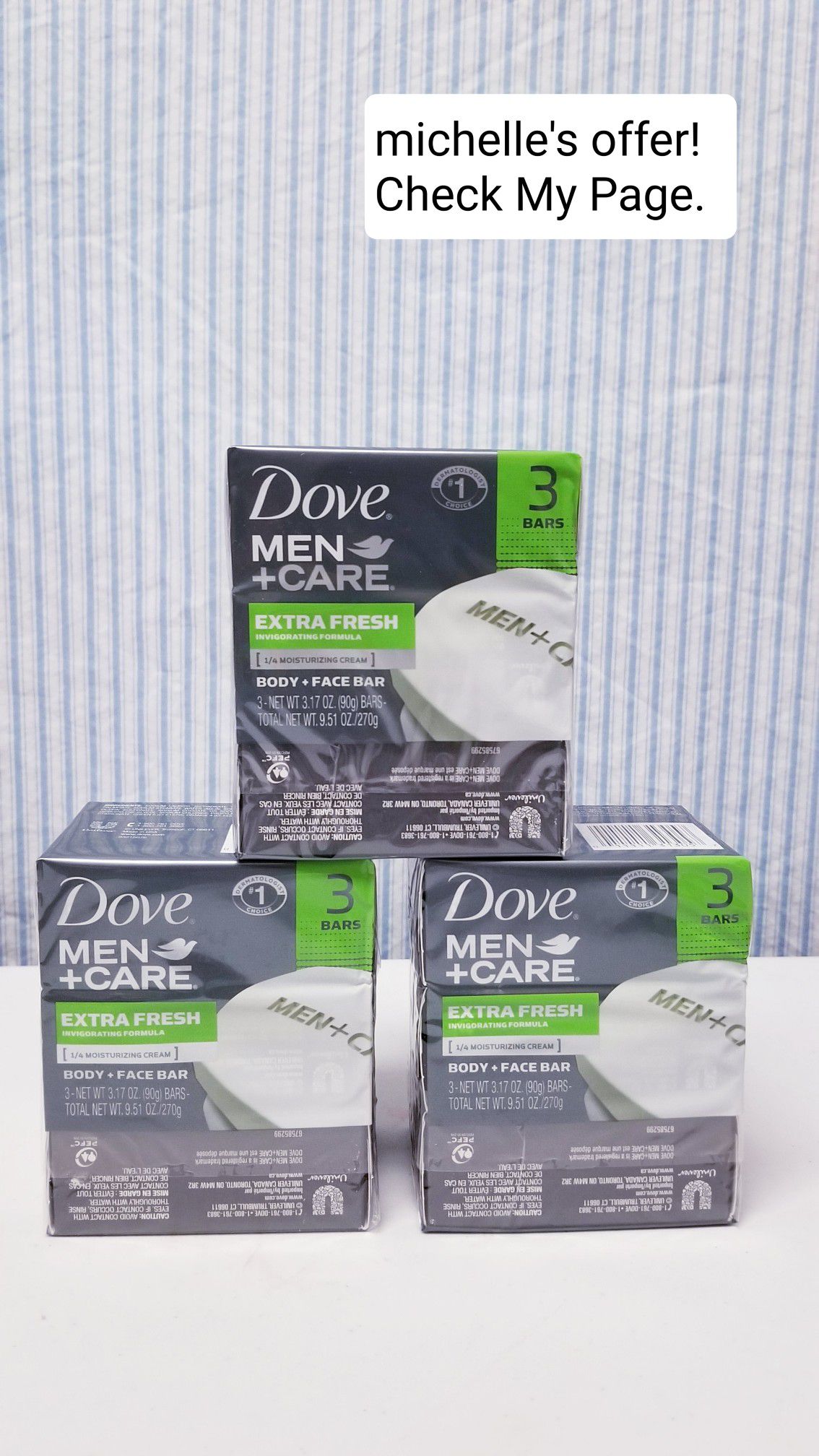 Dove Men care body +face bar set 3ct