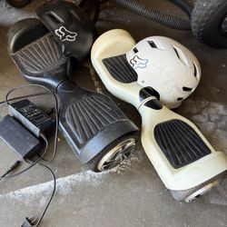 2 Hover Boards W/ Matching Helmets 