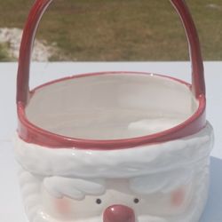Santa Claus Ceramic Basket