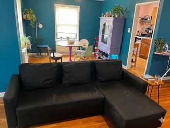 MUST PICKUP TODAY Sleeper Sectional with Built-In Storage (3-Seat, Black).