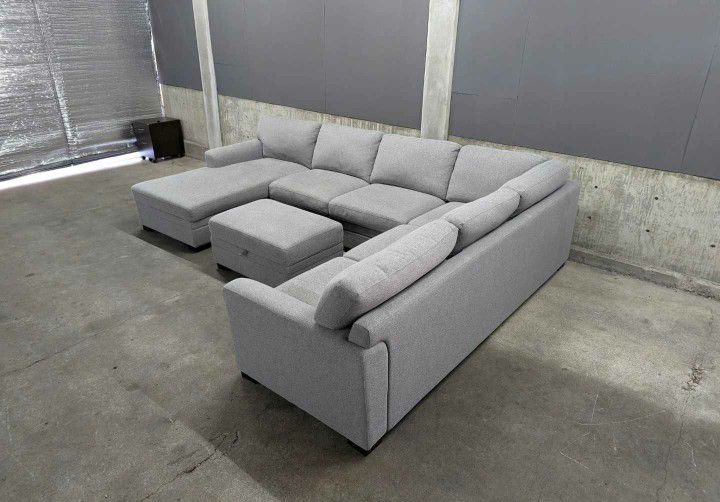 Gray Sectional Couch With Storage Ottoman FREE DELIVERY 