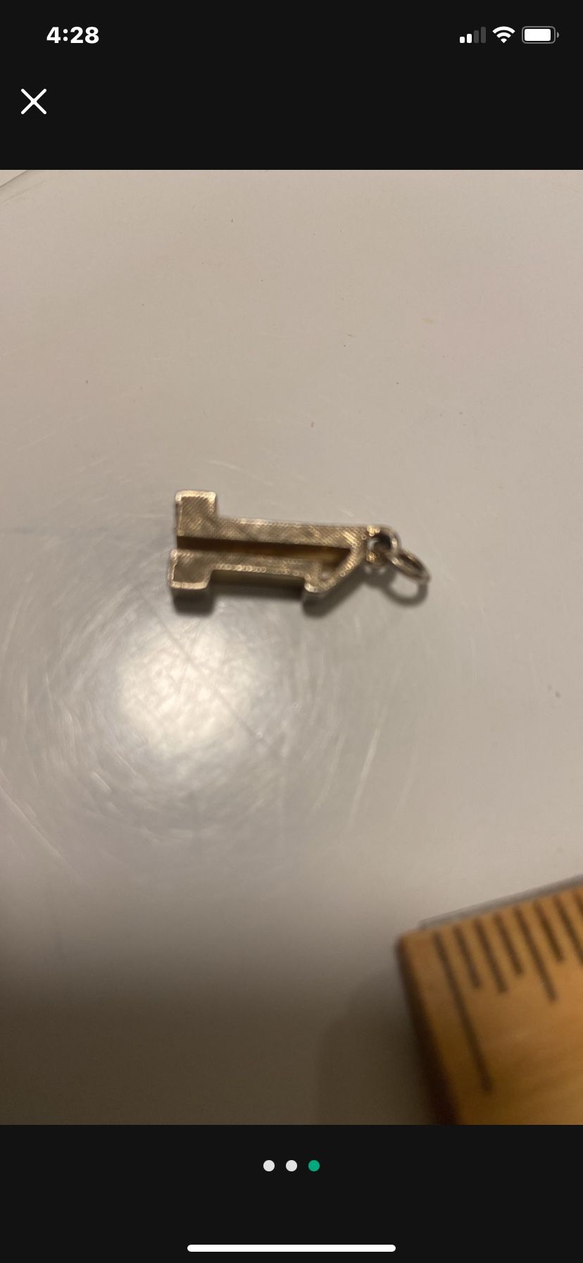 Vintage Silver Colored #1 Charm For Necklace Or Bracelet