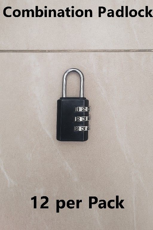 12-Pack Individually Packed Combination Padlocks – 3-Digit Code Lock for Gym, Luggage, Lockers