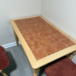 Wood Kitchen Table With Chairs (Cushions optional)