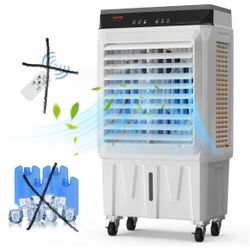 VEVOR Evaporative Air Cooler, 2100 CFM, 135° Oscillating Swamp Cooler with Adjustable 3 Speeds and 12 H Timer, 7 Gal Portable Air Cooler=Pal-747