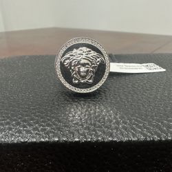 925 Silver Men's Round Medussa Ring