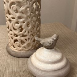 Ceramic Candle Hurricane Holder   
