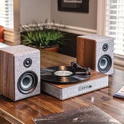 Crosley Aria Shelf System Bluetooth Vinyl Record Player- Gray