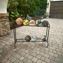 2-tier metal ball rack With Balls 