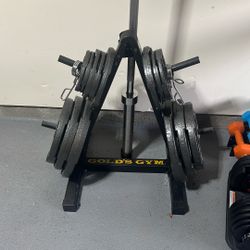 300 LBs Olympic Weight Set/ With Bar