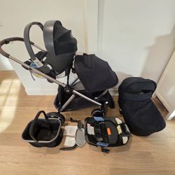 Cybex Gazelle S  Double Stroller  Full Set,  Car Seat,  Bassinet 