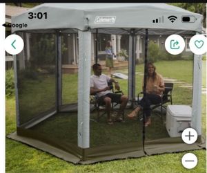 Screened in tent room