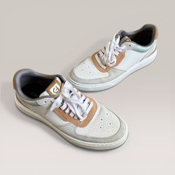 Cole Haan GrandPrø Men's Leather Casual Sneakers White Beige Gray (US 7.5 Men’s)