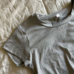 cropped shirt — grey