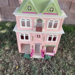 Vtg 2008 Fisher Price Loving Family Grand Mansion Victorian Dollhouse Pink Green