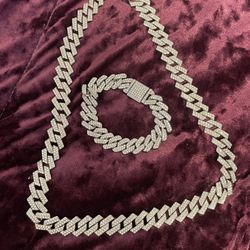 Bracelet And Necklace Set Sliver 