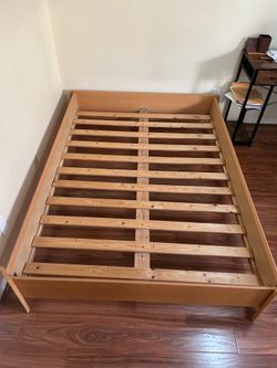 Full Size Bed Frame With Wood Slats