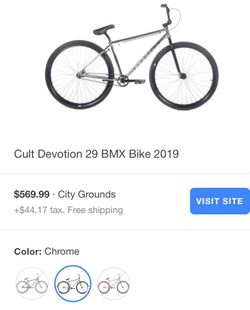 CULT DEVOTION BMX BIKE SIZE 29 for Sale in Los Angeles CA OfferUp
