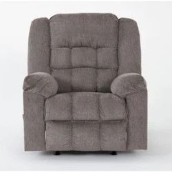 Grey Fabric Manual Rocker Recliner - NEW