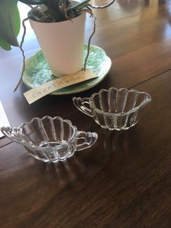 HEISEY RARE FIND SUGAR CREAMER SET. Reduction