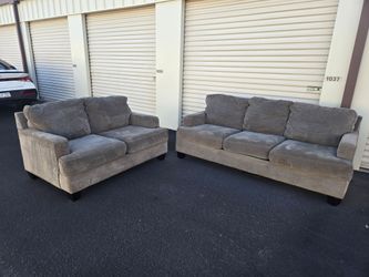 Gray Ashleys Furniture Couch and Loveseat(WILL DELIVER)