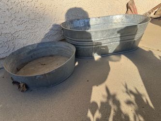 Vintage metal tub basin pot garden home decor