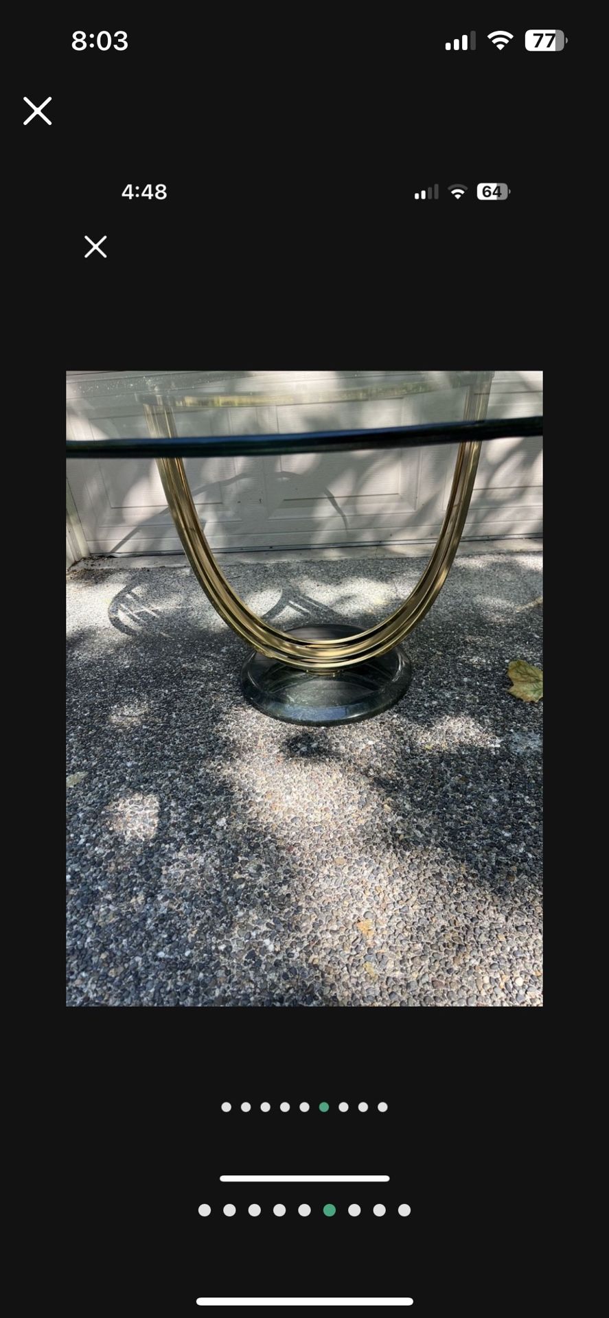 MCM Table Glass, Brass, And Marble