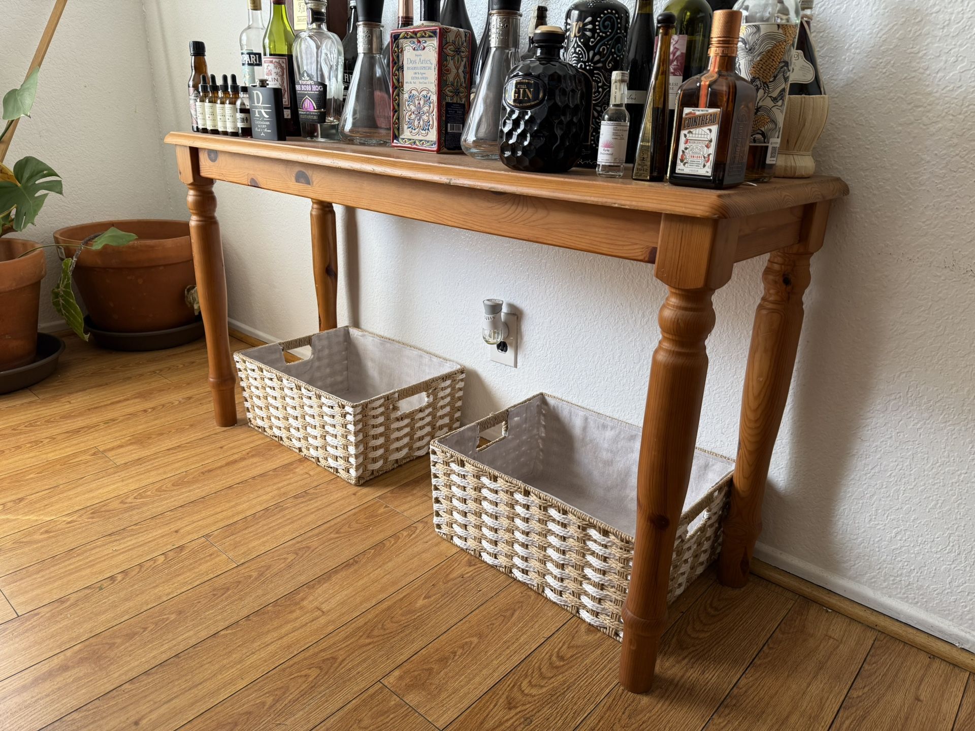 Wood Entryway Console Accent Table