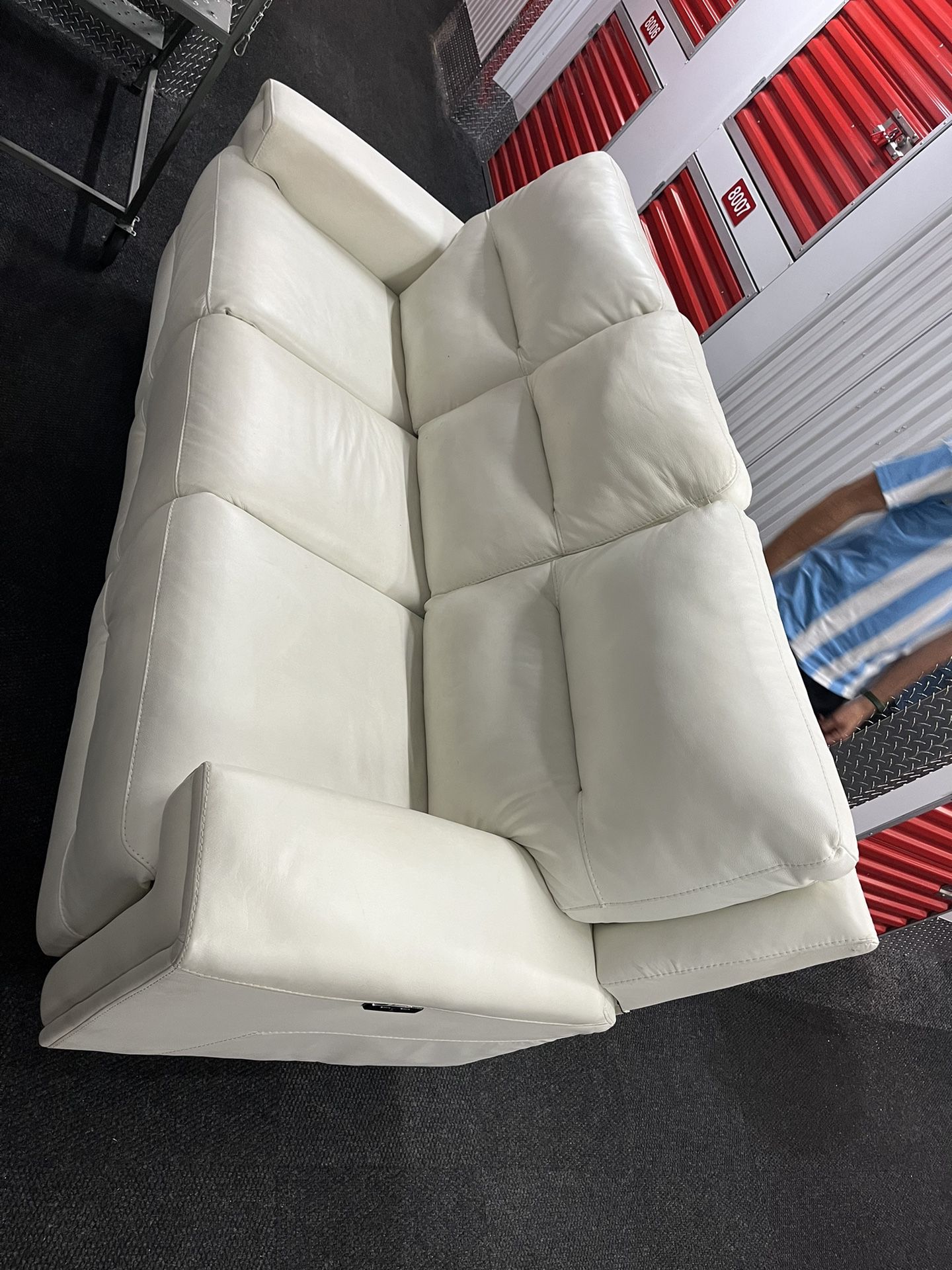 Genuine White Leather Sofa