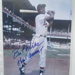 Hank Aaron Autographed 8x10 Photo With COA $175