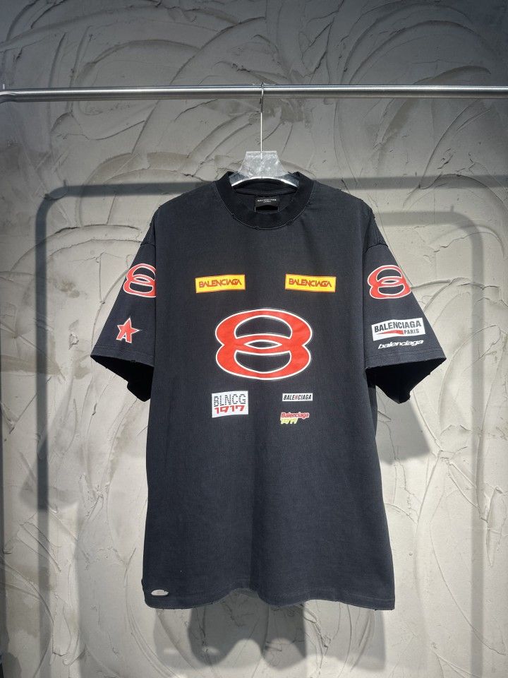 Balenciaga short-sleeved double ring printed letter T-shirt