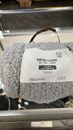 Vintage Classic Lambswool Sherpa Mink Throw Blanket