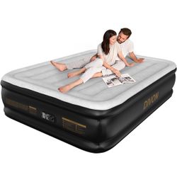 Full Air Mattress with Built-in Pump, 18" Quick Inflatable Mattress