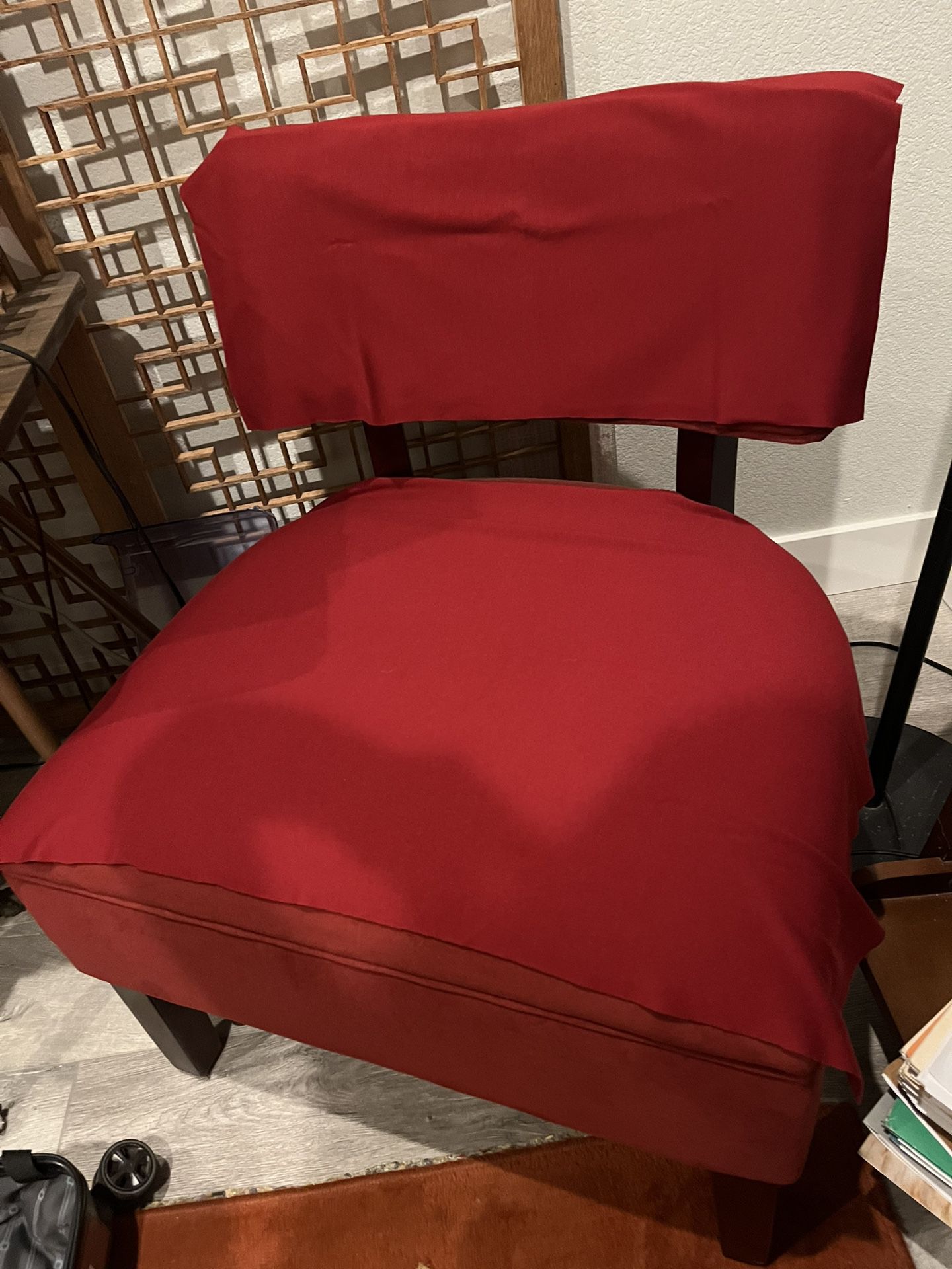 Red Sofa Chair With Cover
