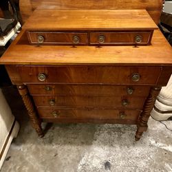 Antique Sheraton Chest or Dresser with Spiral Columns