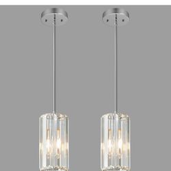 Chrome Pendant Lighting Modern Pendant Light Mini Crystal Chandeliers Adjustable Pendant Light Fixture for Kitchen Island Dinning Room Corridor Bedroo