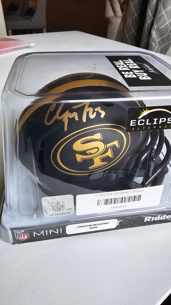 Christian McCaffrey Signed 49ers Mini Helmet