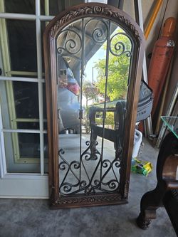 Vintage Style Wrought Iron Mirror