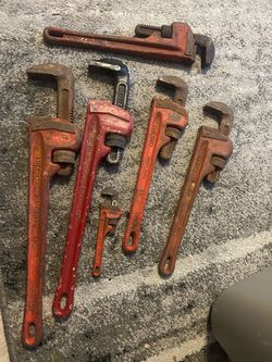 6 Rigid & Craftsman pipe wrenches