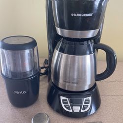 Black and decker coffee maker and coffee bean grinder..