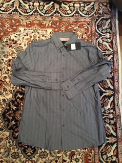 Five four men’s button up shirt light grey new with tags size large