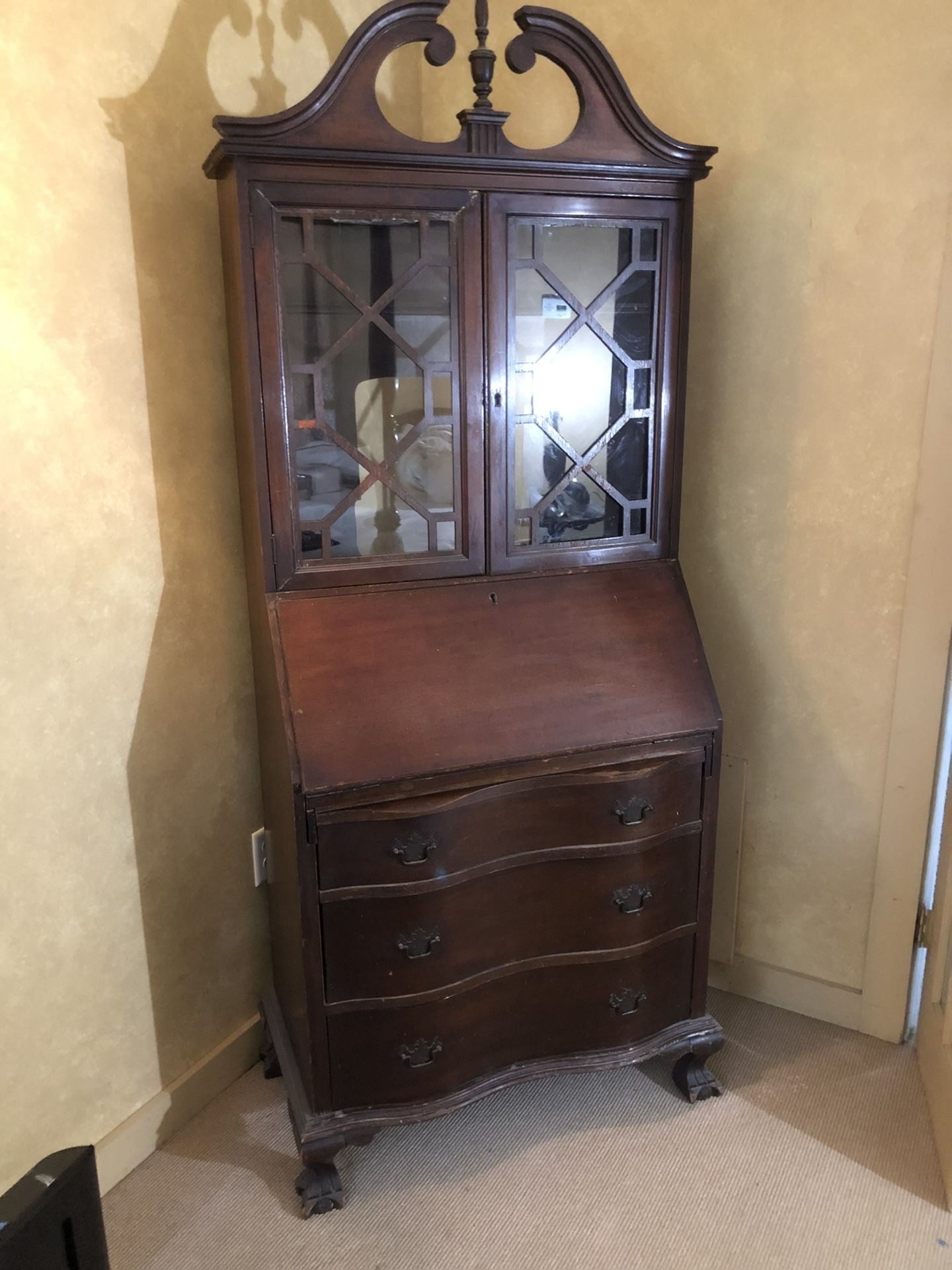 Antique Vintage Desk Hutch Dresser