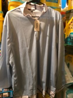 Ouko long sleeve shirt, blue, mens size 3X, new.(READ DESCRIPTION)