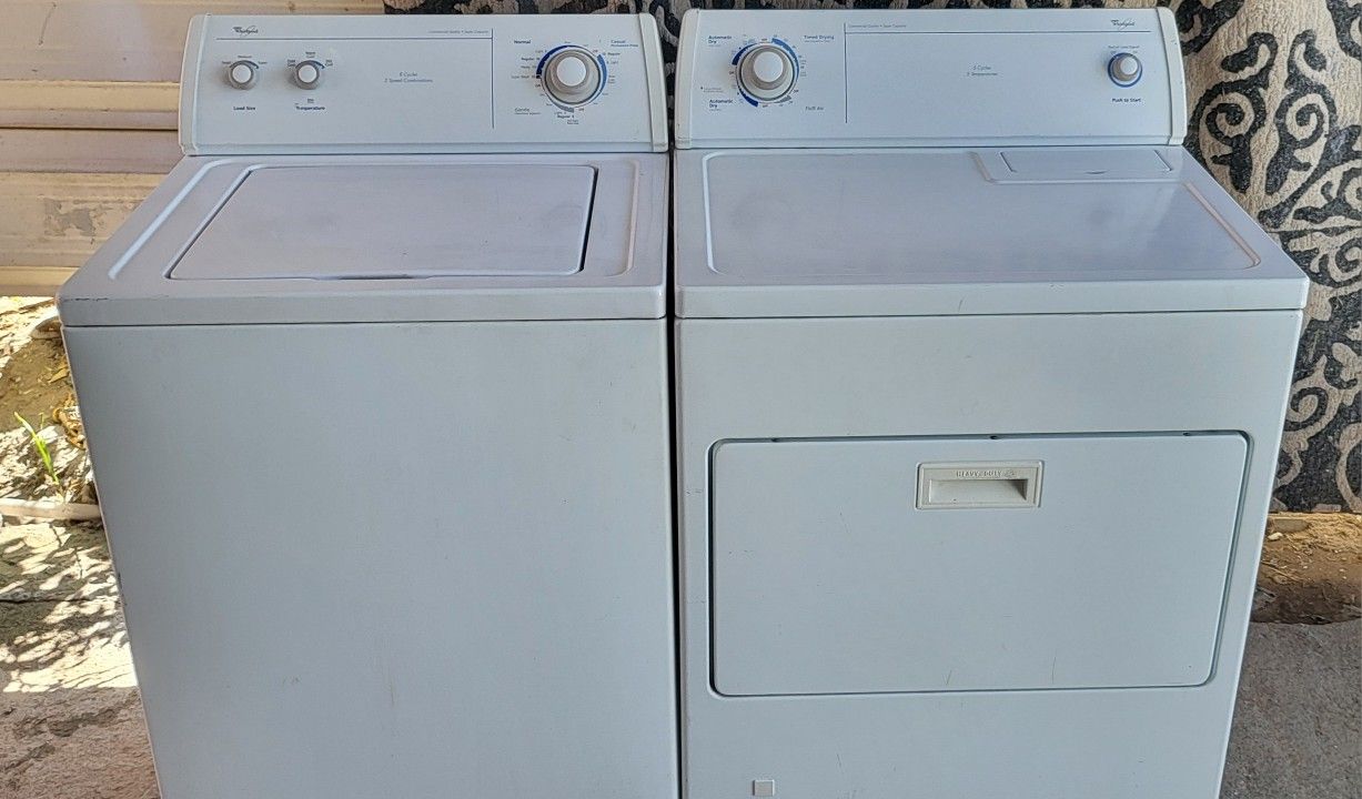 WHIRLPOOL WASHER AND GAS DRYER, 4 MONTHS WARRANTY AND FREE DELIVERY AND INSTALLATION