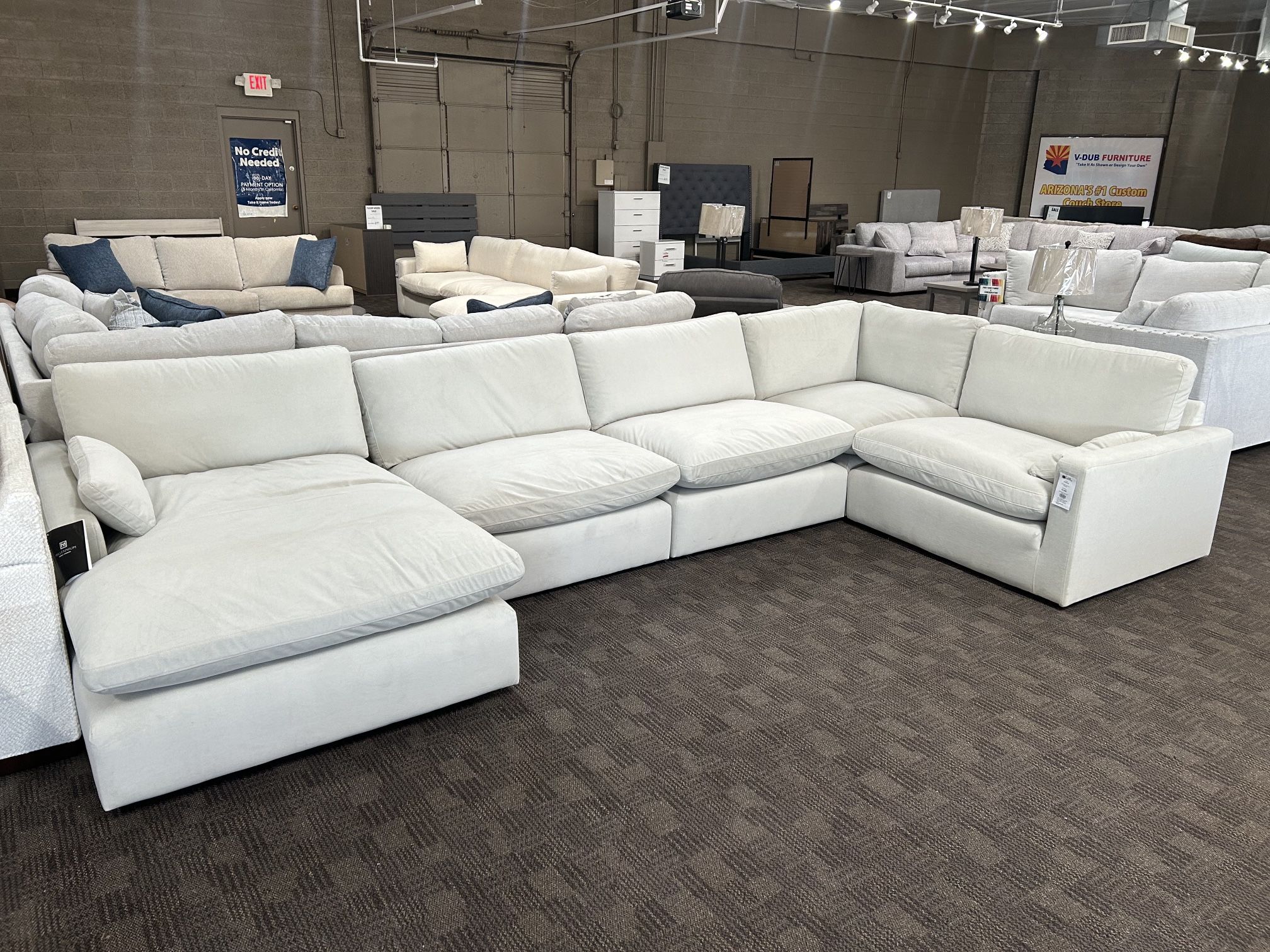 Big Light Grey Feather Cloud Sectional
