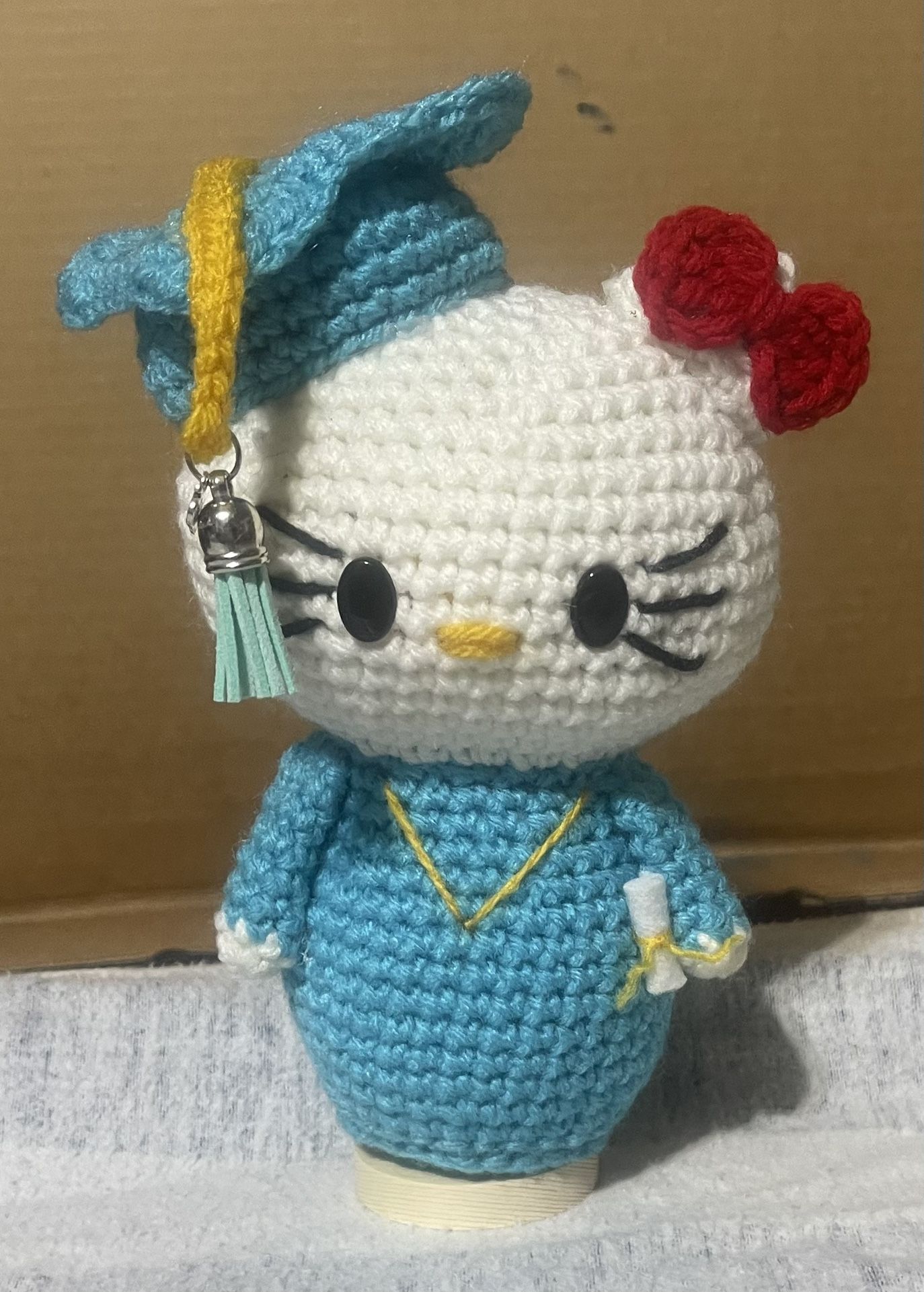 Teal Hello Kitty Graduation Handmade