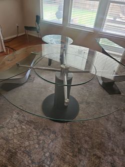 Glass table set