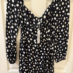 NWT — Reformation Flattering Long Sleeves Unlined Mini Dress (With Smocked Back &Back Zipper)—Size 4