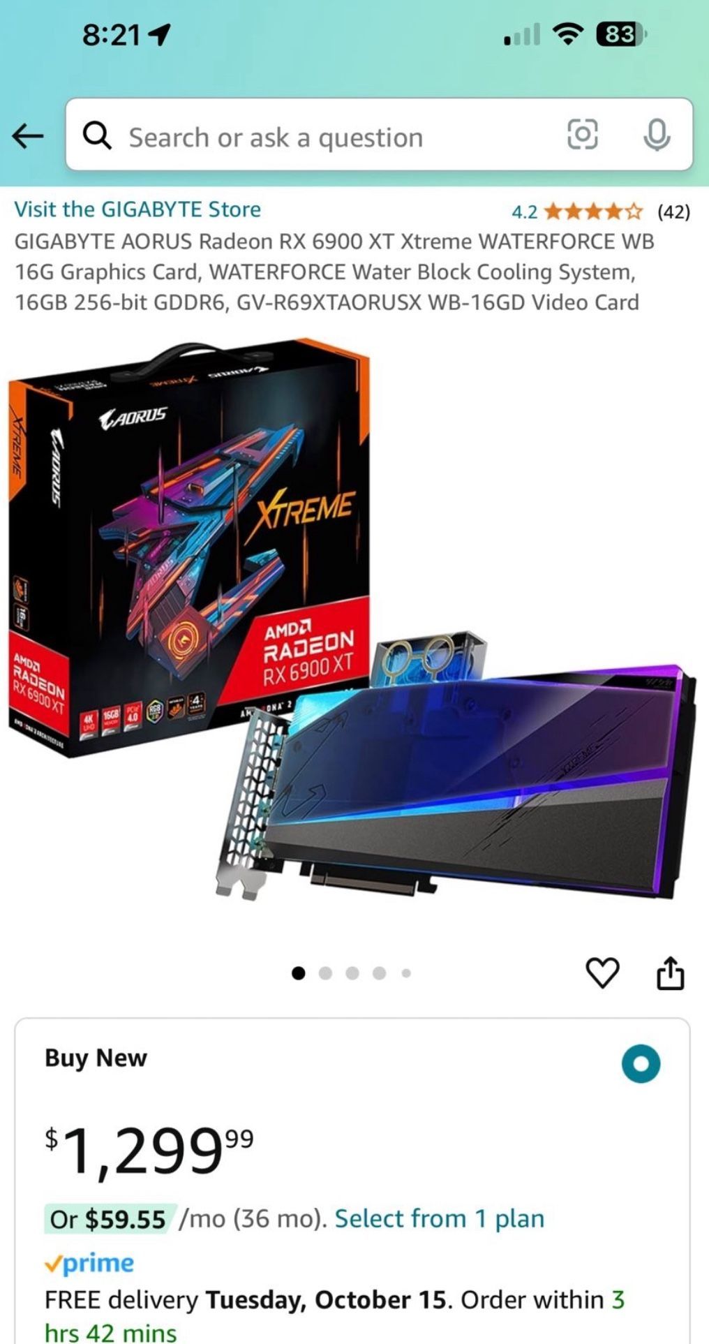 Gigabyte Aorus Radeon RX PC Graphics Card 
